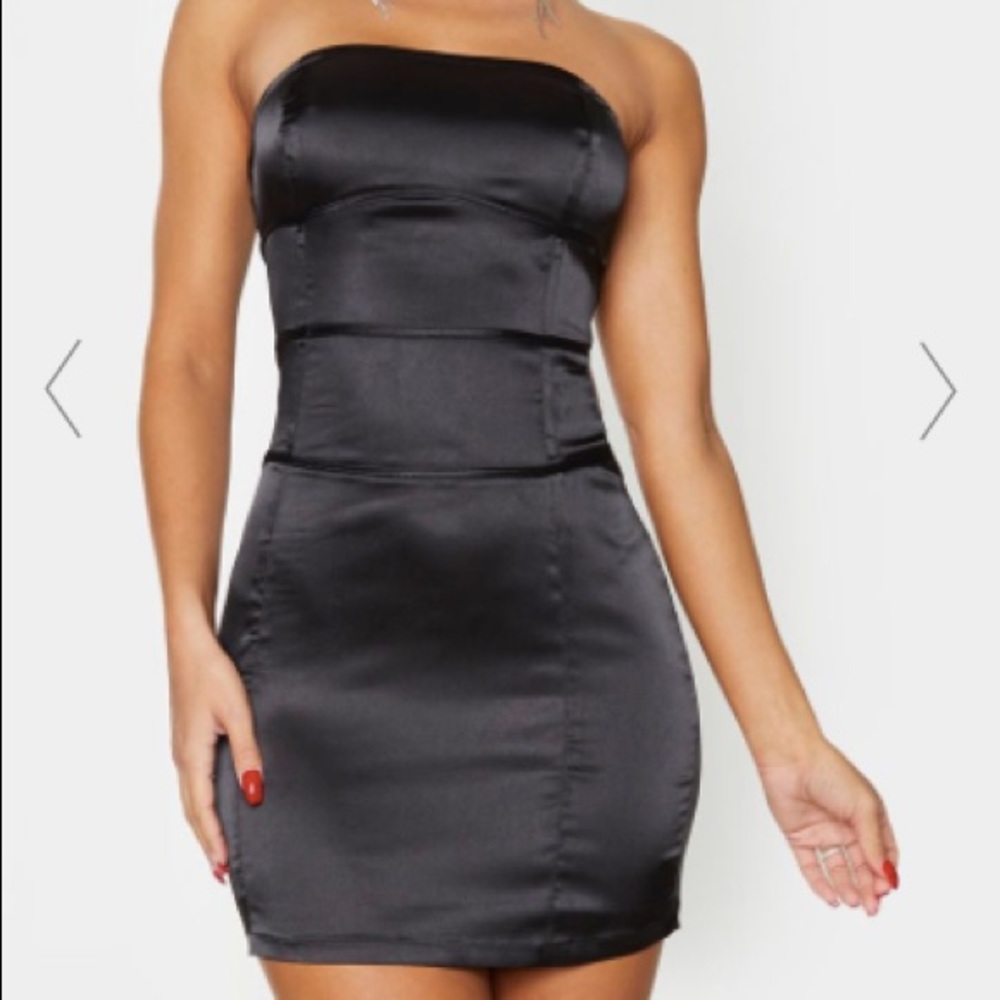 Black satin dress